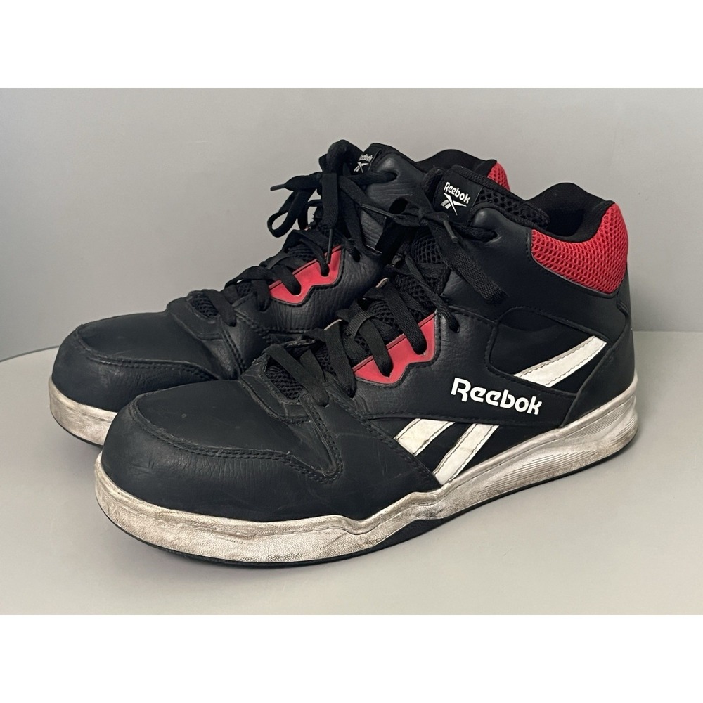 Reebok Mens Comp Safety Toe Work Shoe Black/Red BB4500 RB4132- Mens 10.5